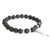 Bracelet agate noire Aile d'ange | bracelet de pierres précieuses